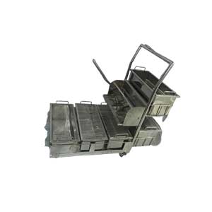 Stainless Steel Tri-bucket Cleaning Trolley